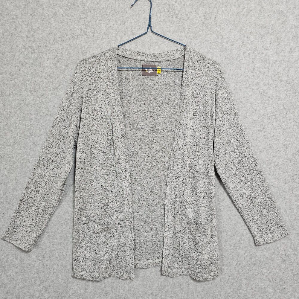 Rumi + Ryder Girls Open Cardigan Size M Light Weight Gray Sweater Pockets